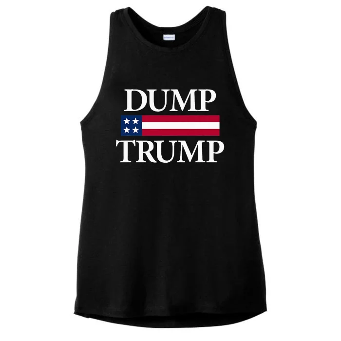 Dump Trump Political Ladies Tri-Blend Wicking Tank