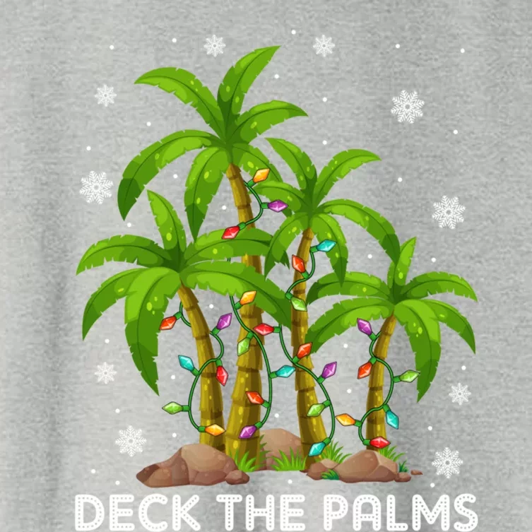 Deck The Palms Tropical Hawaii Merry Christmas Hawaiian Gift Women's Crop Top Tee