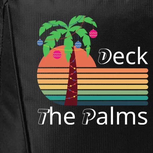 Deck The Palms Tropical Christmas Hawaii Palm Tree Lights Funny Gift City Backpack