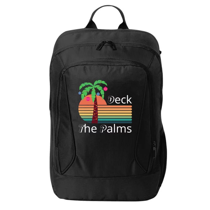 Deck The Palms Tropical Christmas Hawaii Palm Tree Lights Funny Gift City Backpack