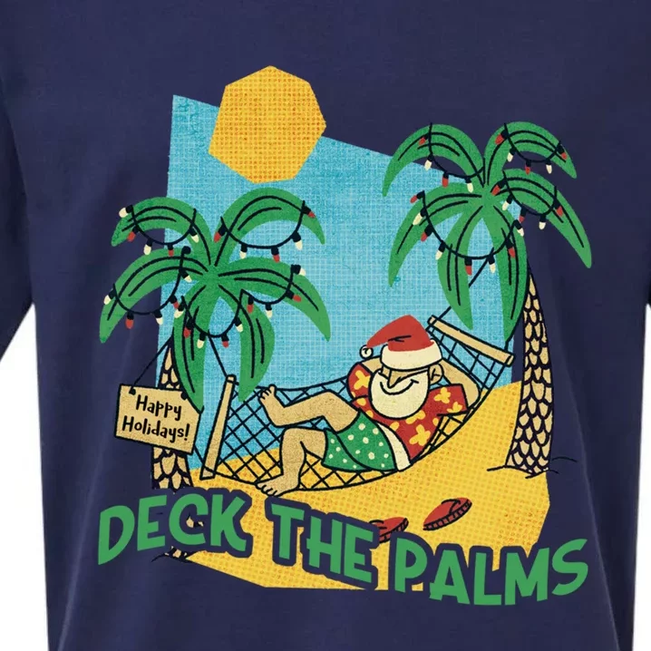 Deck The Palms / Merry Christmas Santa / Christmas Lights Gift Sueded Cloud Jersey T-Shirt