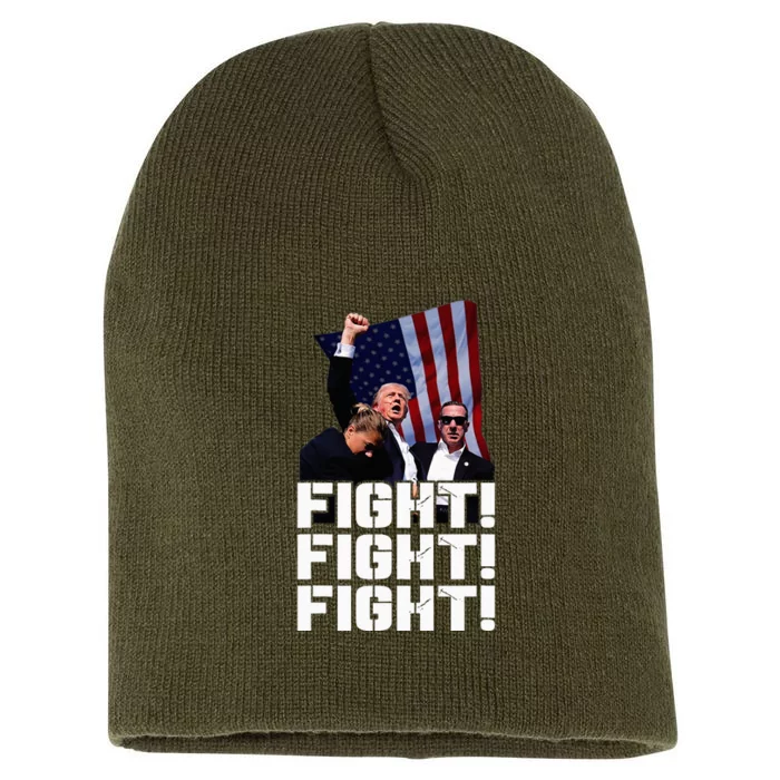 Donald Trump Photo After The Shooting At His Rally Short Acrylic Beanie