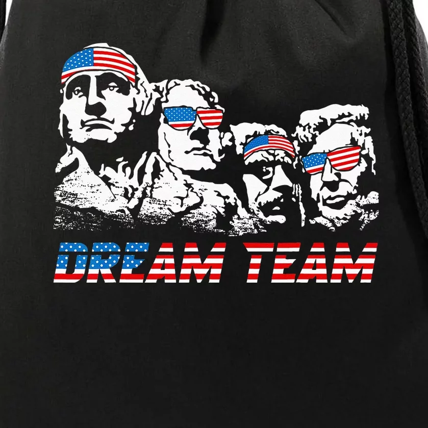 Dream Team President American Flag Patriotic 4th Of July Drawstring Bag