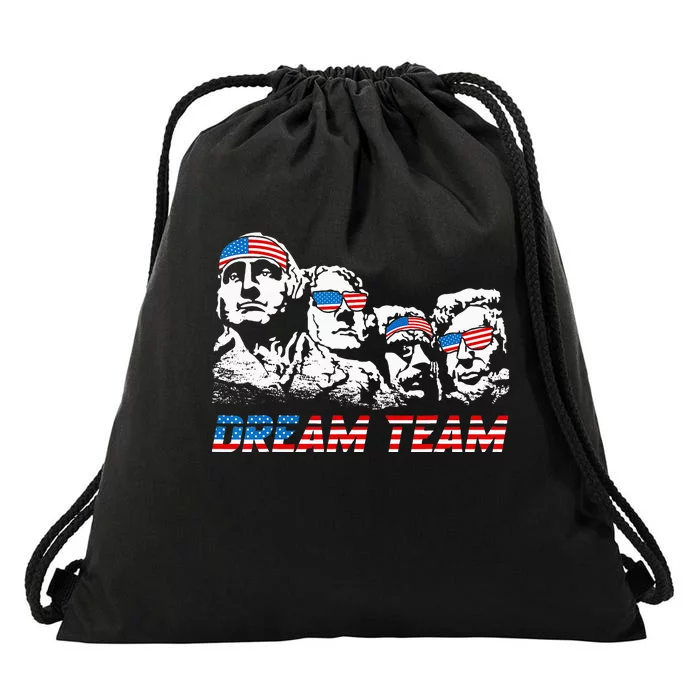 Dream Team President American Flag Patriotic 4th Of July Drawstring Bag