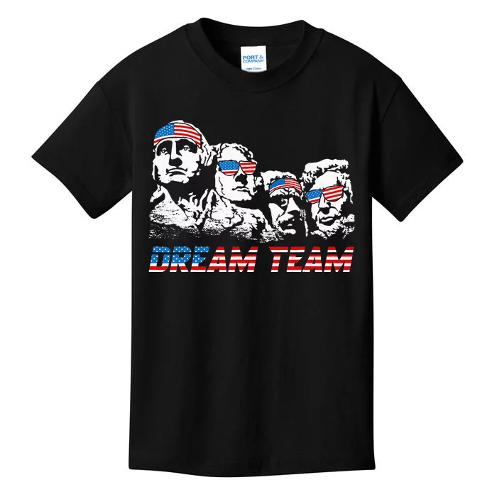 Dream Team President American Flag Patriotic 4th Of July Kids T-Shirt