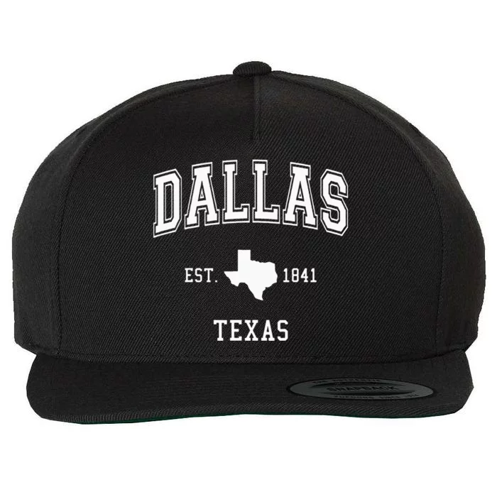 Dallas Texas Proud Texan Est. 1841 Vintage Wool Snapback Cap