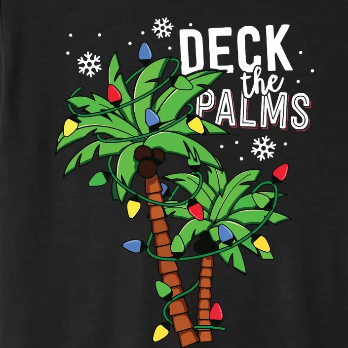 Deck The Palms Tropical Hawaii Christmas Palm Tree Lights ChromaSoft Performance T-Shirt