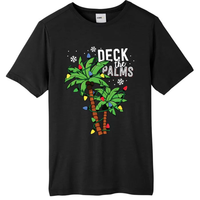 Deck The Palms Tropical Hawaii Christmas Palm Tree Lights ChromaSoft Performance T-Shirt