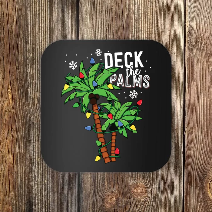 Deck The Palms Tropical Hawaii Christmas Palm Tree Lights Coaster