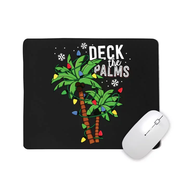 Deck The Palms Tropical Hawaii Christmas Palm Tree Lights Mousepad