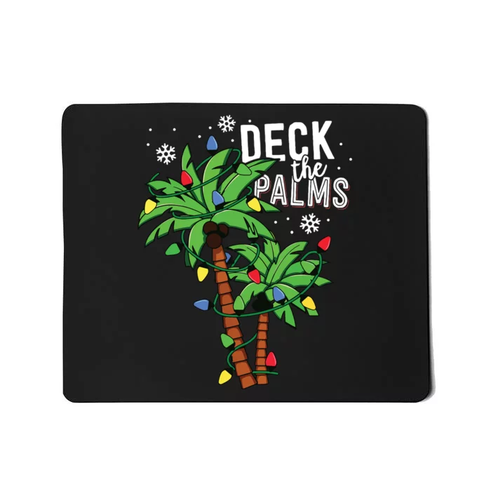 Deck The Palms Tropical Hawaii Christmas Palm Tree Lights Mousepad