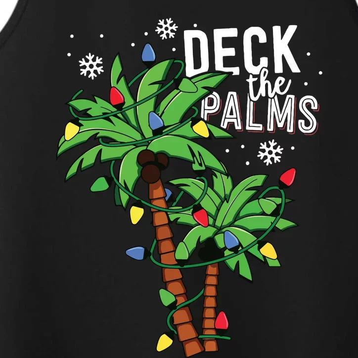 Deck The Palms Tropical Hawaii Christmas Palm Tree Lights Performance Tank