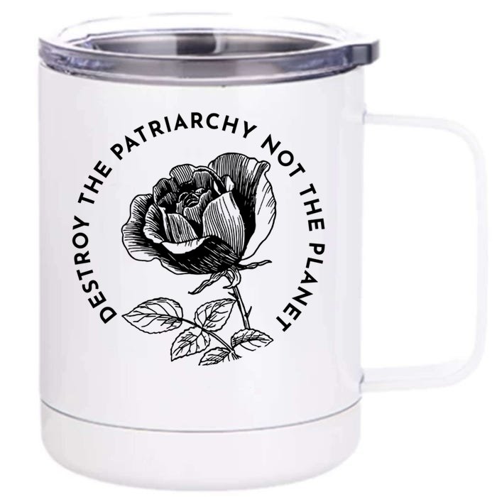 Destroy The Patriarchy Not The Planet Gift Front & Back 12oz Stainless Steel Tumbler Cup