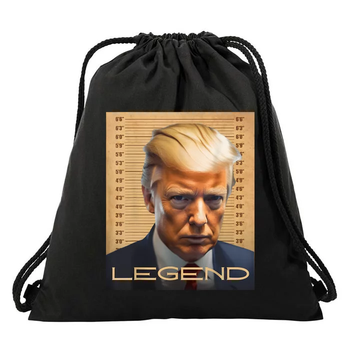 Donald Trump President Legendary Mugshot Trump Legend Drawstring Bag