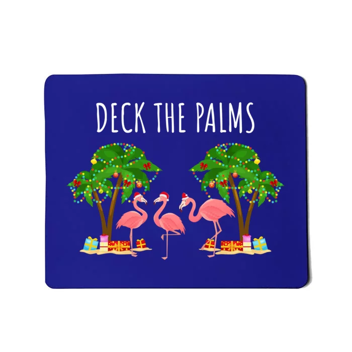 Deck The Palms Christmas Flamingo Bird Design With Trees Gift Mousepad