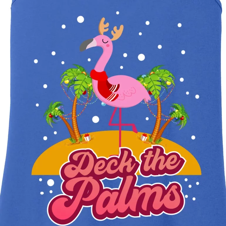 Deck The Palms Christmas Flamingo Gift Ladies Essential Tank