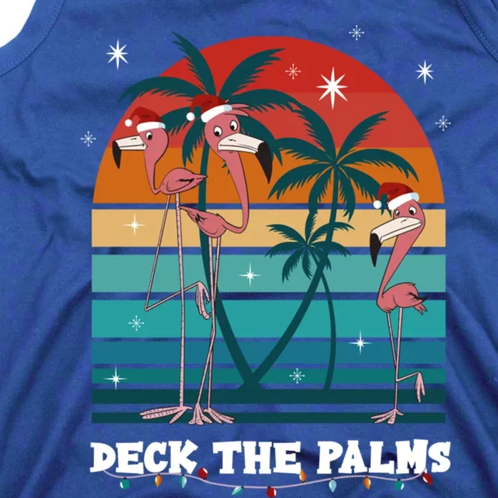 Deck The Palms Flamingo Chistmas Season Gift Tank Top