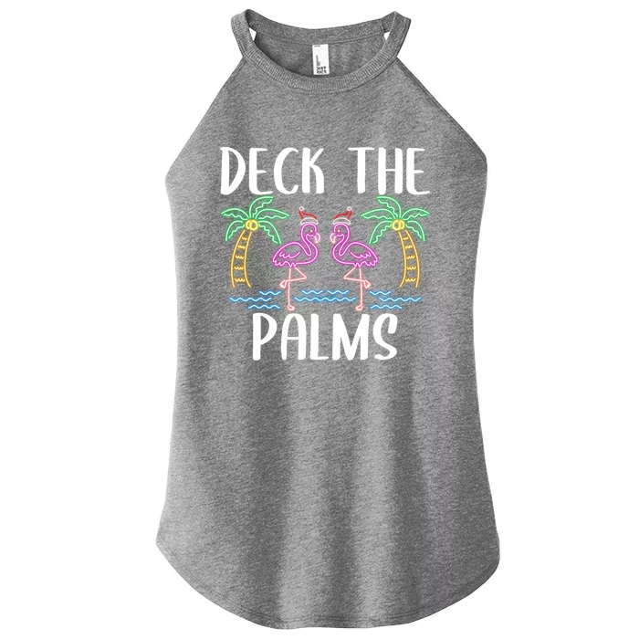 Deck The Palms Flamingo Christmas Tree Merry Christmas Gift Women’s Perfect Tri Rocker Tank