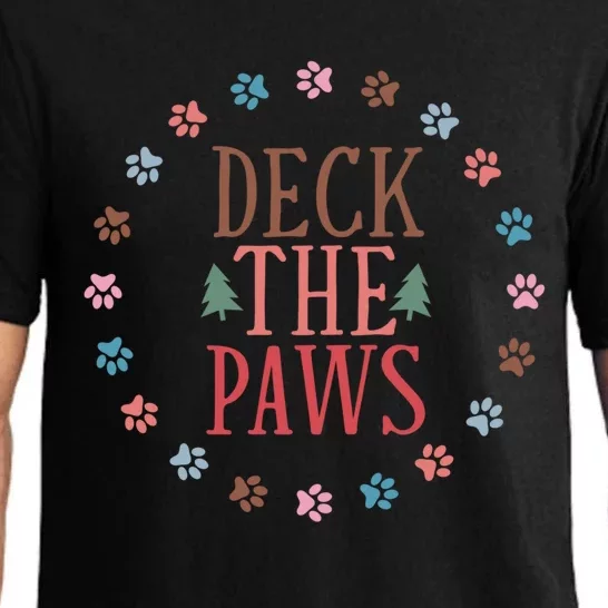 Deck The Paws Dog Lover Xmas Tree Funny Christmas Dog Saying Gift Pajama Set