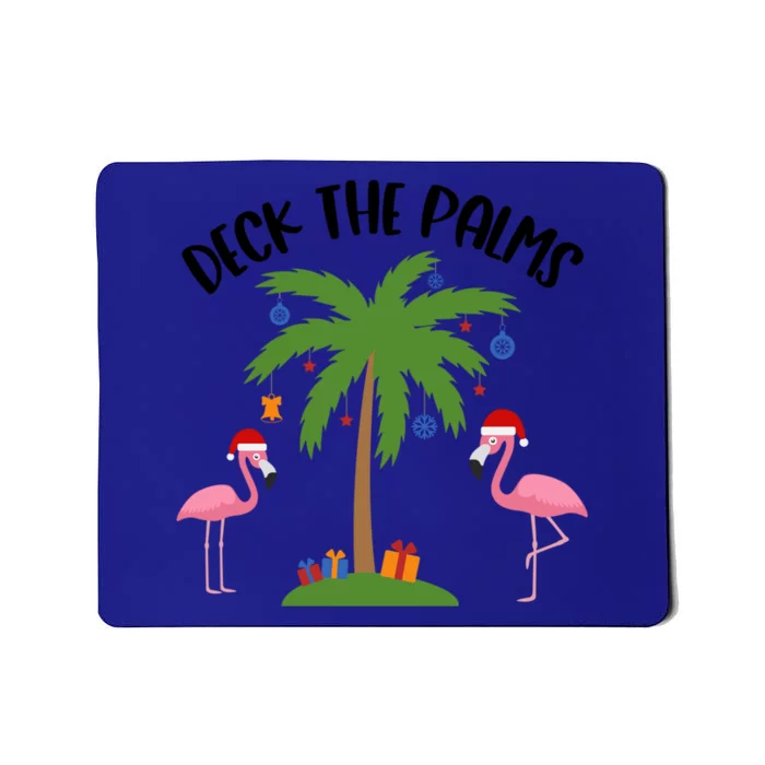 Deck The Palms Funny Christmas Palm Tree Flamingo Gift Mousepad