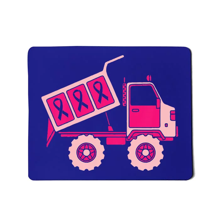 Dump Truck Pink Ribbon Breast Cancer Awareness Support Mousepad