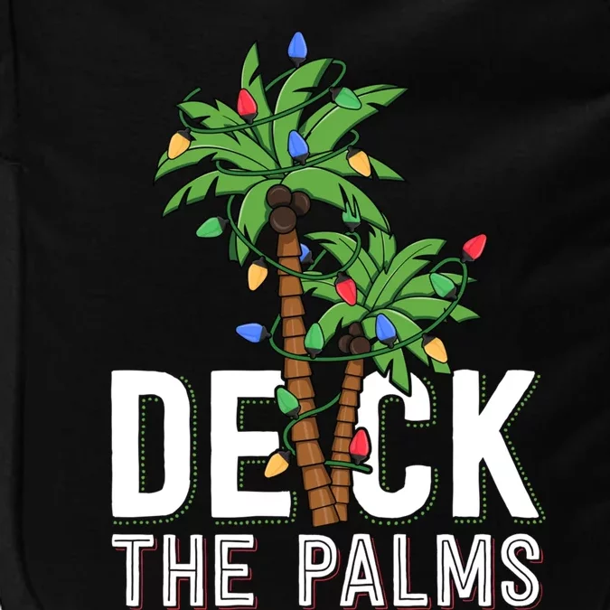 Deck The Palm Tree Lights Tropical Hawaii Family Christmas Funny Gift Impact Tech Backpack