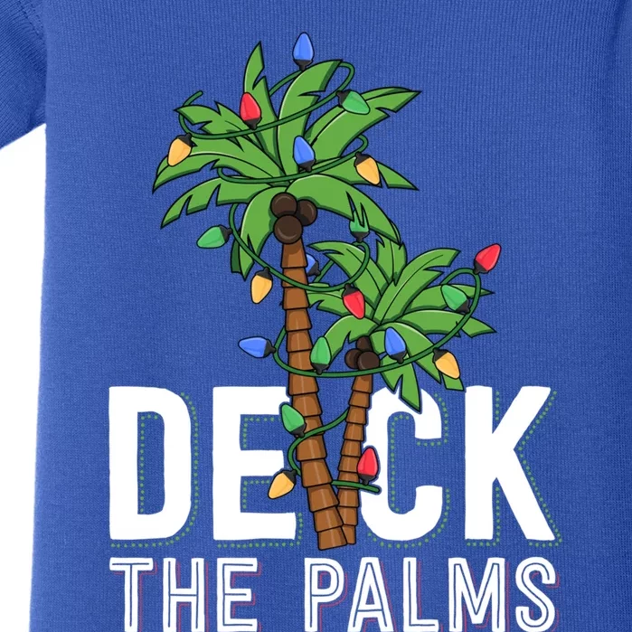 Deck The Palm Tree Lights Tropical Hawaii Family Christmas Funny Gift Baby Bodysuit