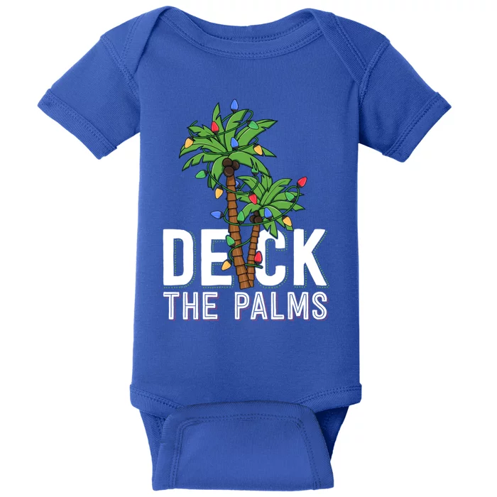 Deck The Palm Tree Lights Tropical Hawaii Family Christmas Funny Gift Baby Bodysuit