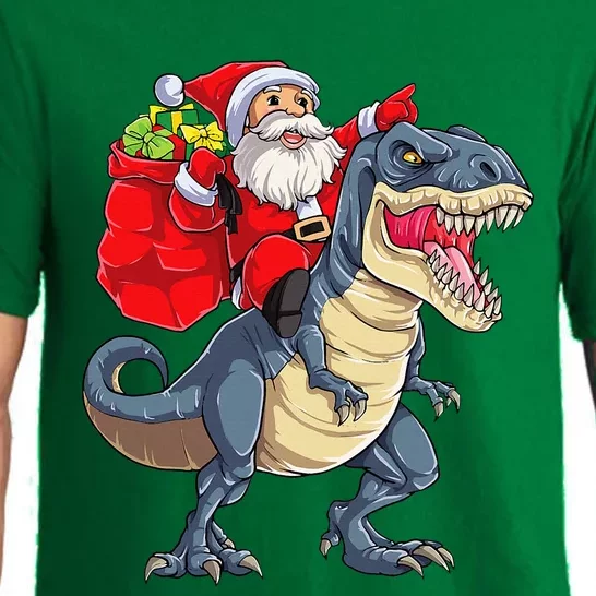 Dinosaur T Rex Christmas Santa Xmas Squad Pajama Set