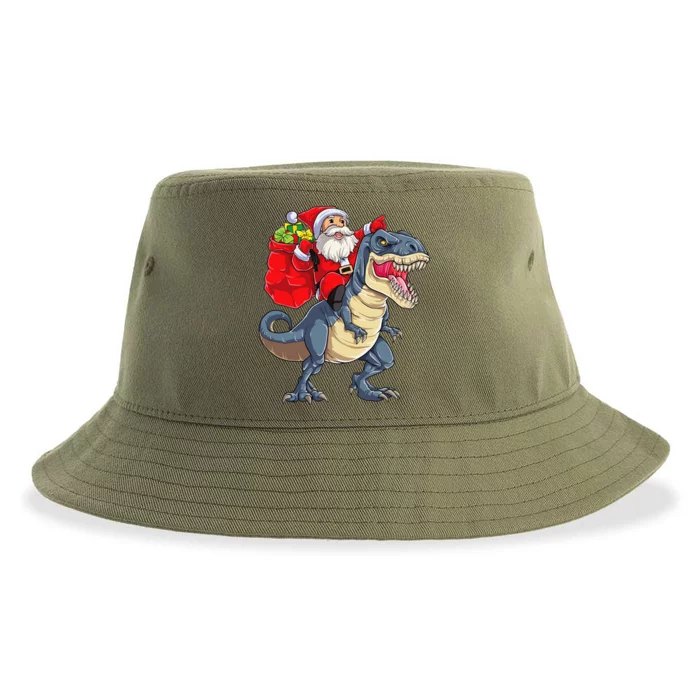 Dinosaur T Rex Christmas Santa Xmas Squad Sustainable Bucket Hat