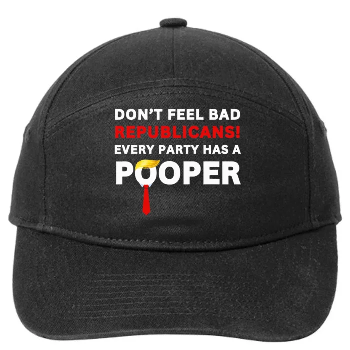 Donald Trump Republican Party Pooper Anti Trump 2024 Loser 7-Panel Snapback Hat