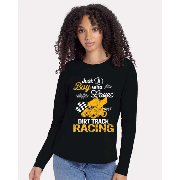 Dirt Track Racing Boy Womens Cotton Relaxed Long Sleeve T-Shirt