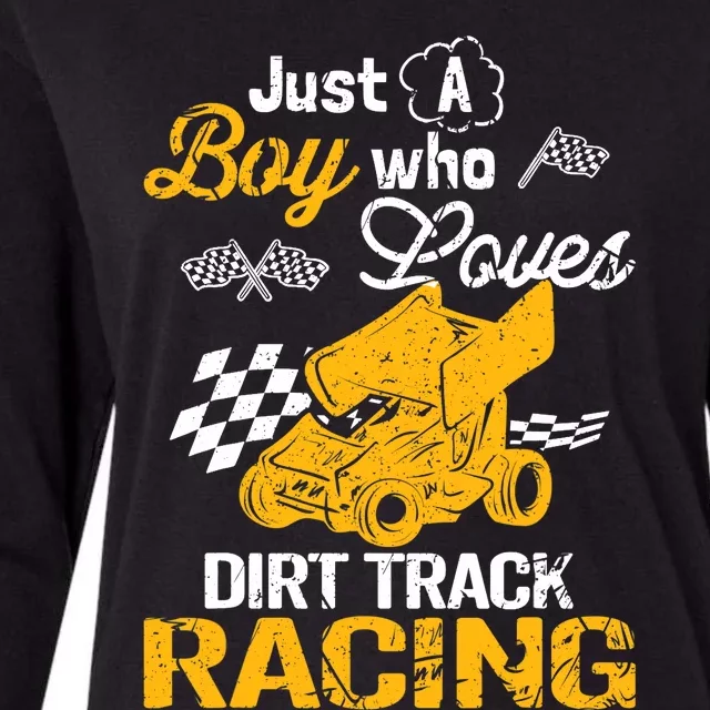 Dirt Track Racing Boy Womens Cotton Relaxed Long Sleeve T-Shirt