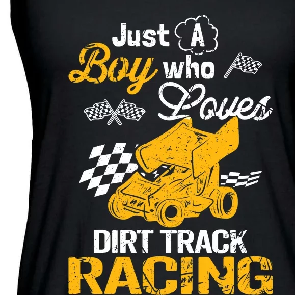 Dirt Track Racing Boy Ladies Essential Flowy Tank