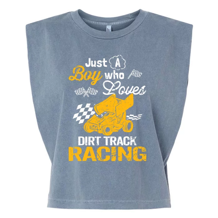 Dirt Track Racing Boy Garment-Dyed Women's Muscle Tee