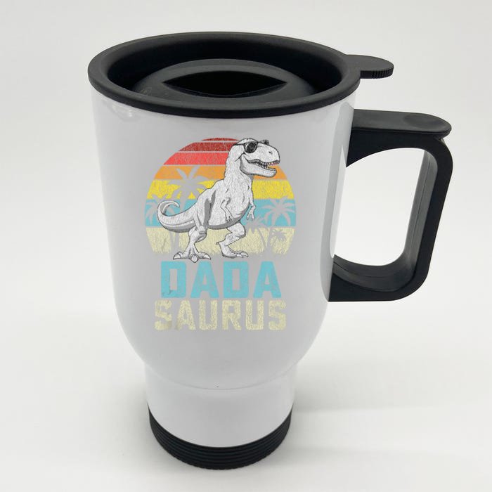 Dadasaurus T Rex Dinosaur Dada Saurus FatherS Family Tank Top Front & Back Stainless Steel Travel Mug