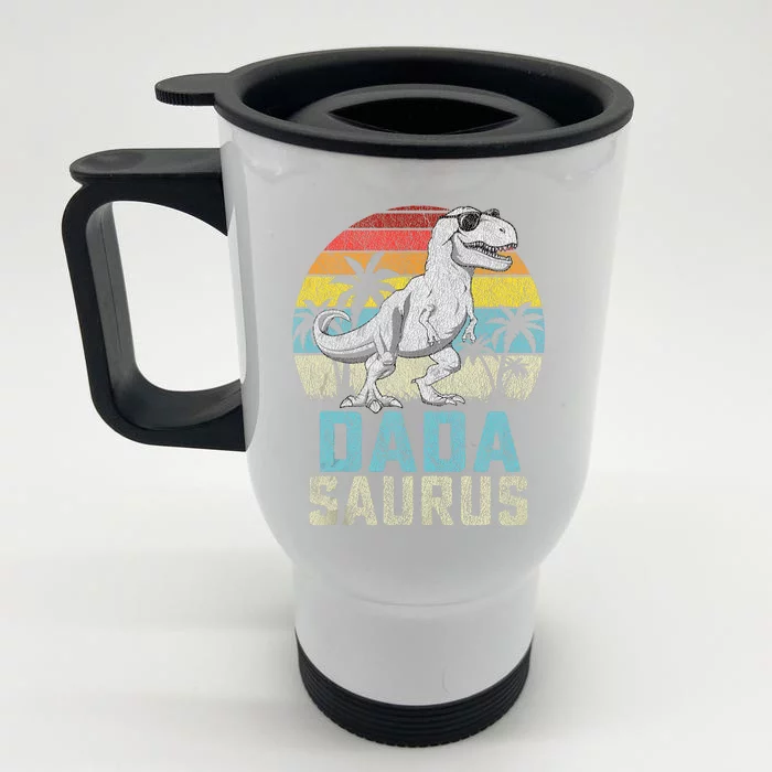 Dadasaurus T Rex Dinosaur Dada Saurus FatherS Family Tank Top Front & Back Stainless Steel Travel Mug