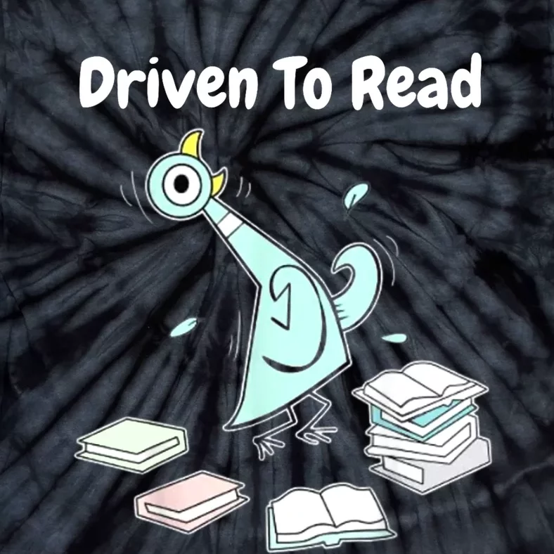 Driven To Read Pigeon Library Reading Books Reader Funny Tie-Dye T-Shirt