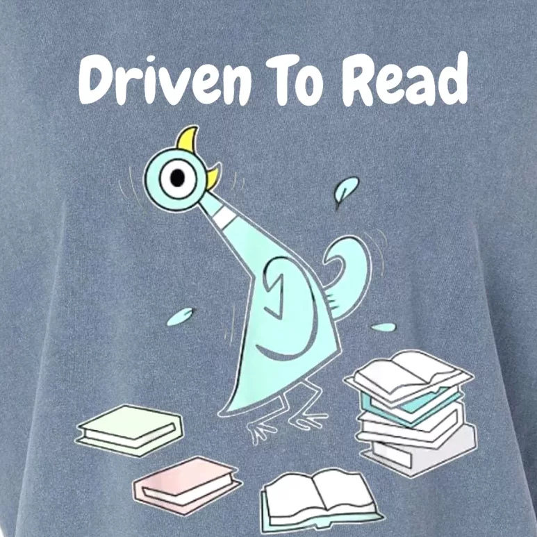 Driven To Read Pigeon Library Reading Books Reader Funny Garment-Dyed Women's Muscle Tee