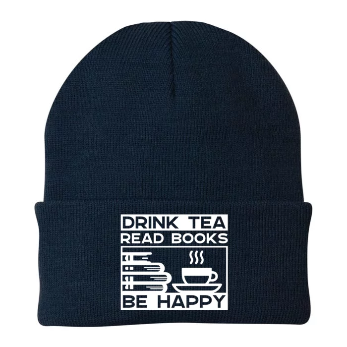 Drink Tea Read Books Be Happy Knit Cap Winter Beanie