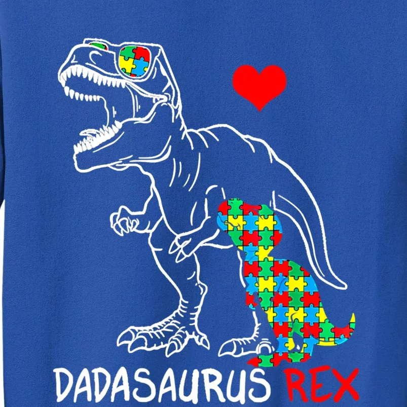 Dadasaurus T Rex Autism Awareness Jigsaw Puzzle Proud Dad Cool Gift Tall Sweatshirt