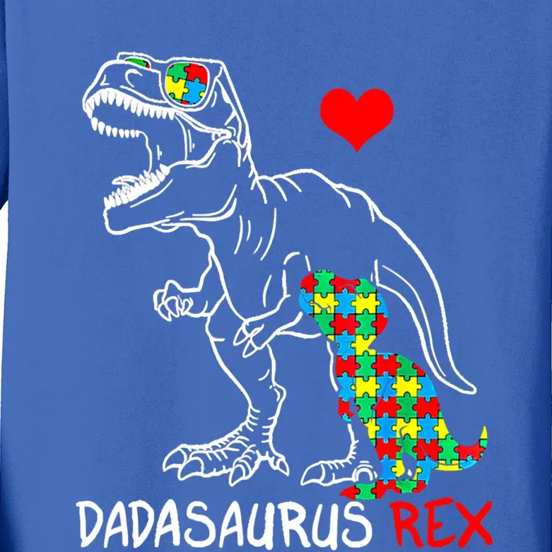 Dadasaurus T Rex Autism Awareness Jigsaw Puzzle Proud Dad Cool Gift Kids Long Sleeve Shirt