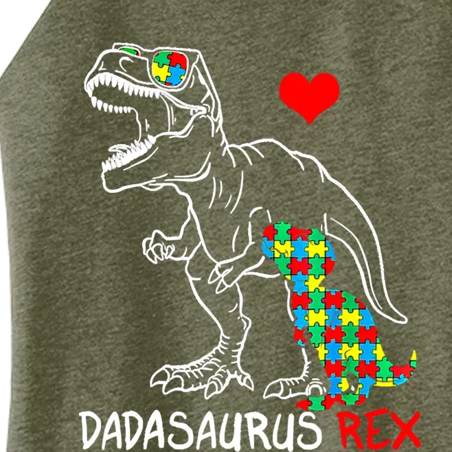 Dadasaurus T Rex Autism Awareness Jigsaw Puzzle Proud Dad Cool Gift Women’s Perfect Tri Rocker Tank