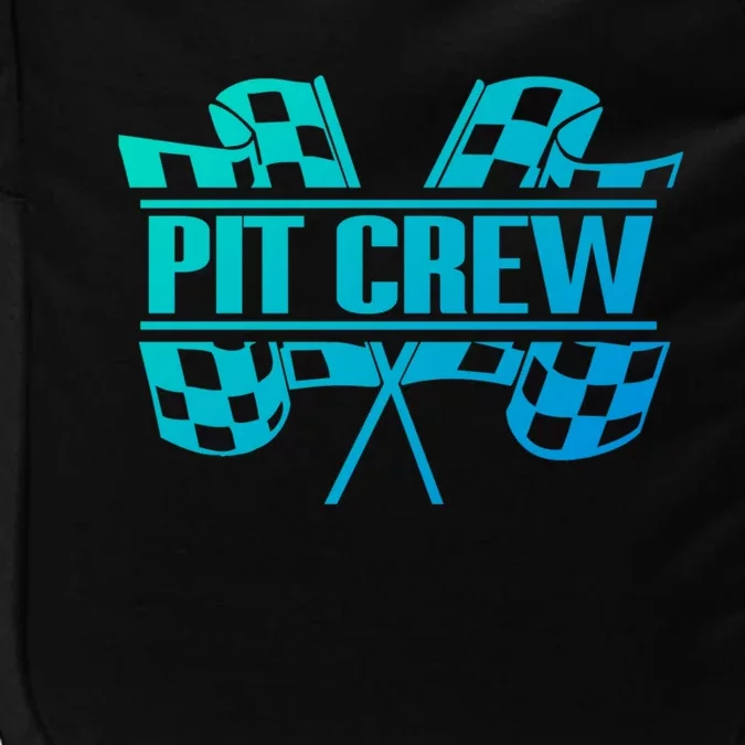 Dirt Track Racing Pit Crew Race Car Team Checker Flag Meaningful Gift Impact Tech Backpack