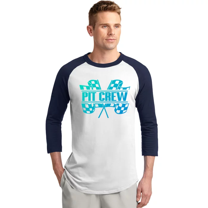 Dirt Track Racing Pit Crew Race Car Team Checker Flag Meaningful Gift Baseball Sleeve Shirt