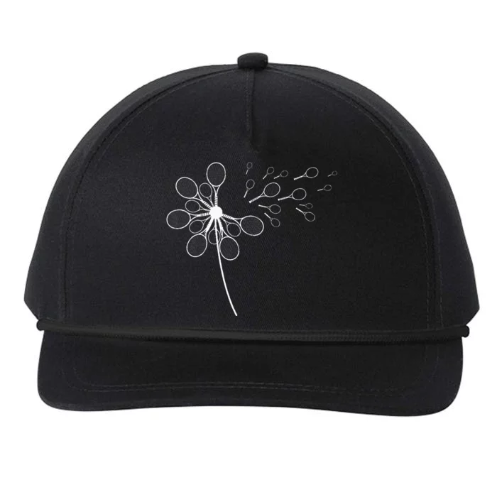 Dandelion Tennis Racket For Tennis Player Snapback Five-Panel Rope Hat