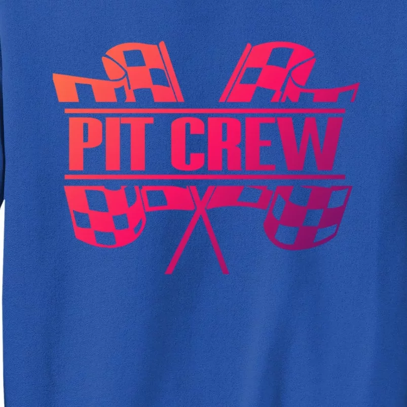 Dirt Track Racing Pit Crew Race Car Team Checker Flag Meaningful Gift Tall Sweatshirt