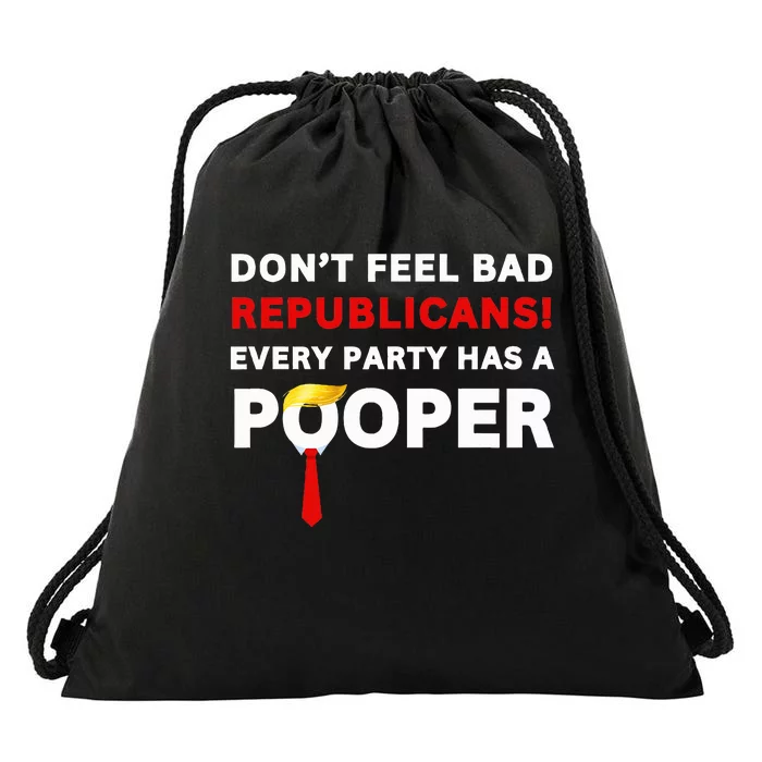 Donald Trump Republican Party Pooper Antitrump 2024 Loser Drawstring Bag