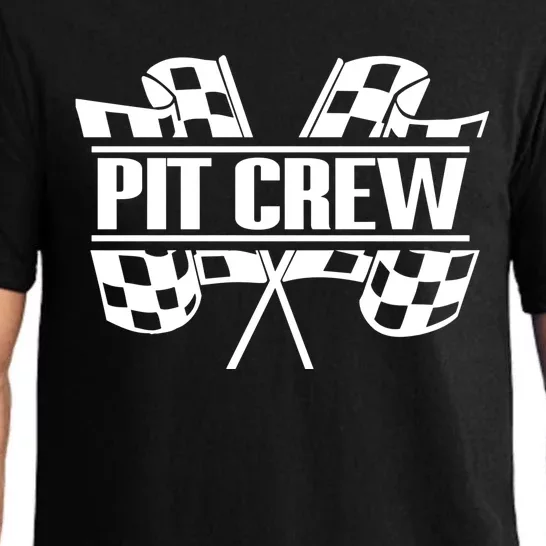 Dirt Track Racing Pit Crew Race Car Team Checker Flag Gift Pajama Set