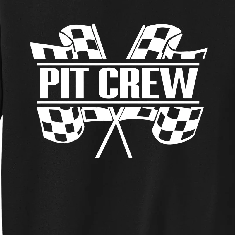 Dirt Track Racing Pit Crew Race Car Team Checker Flag Gift Tall Sweatshirt